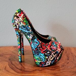 Platform Graffiti Stilettos